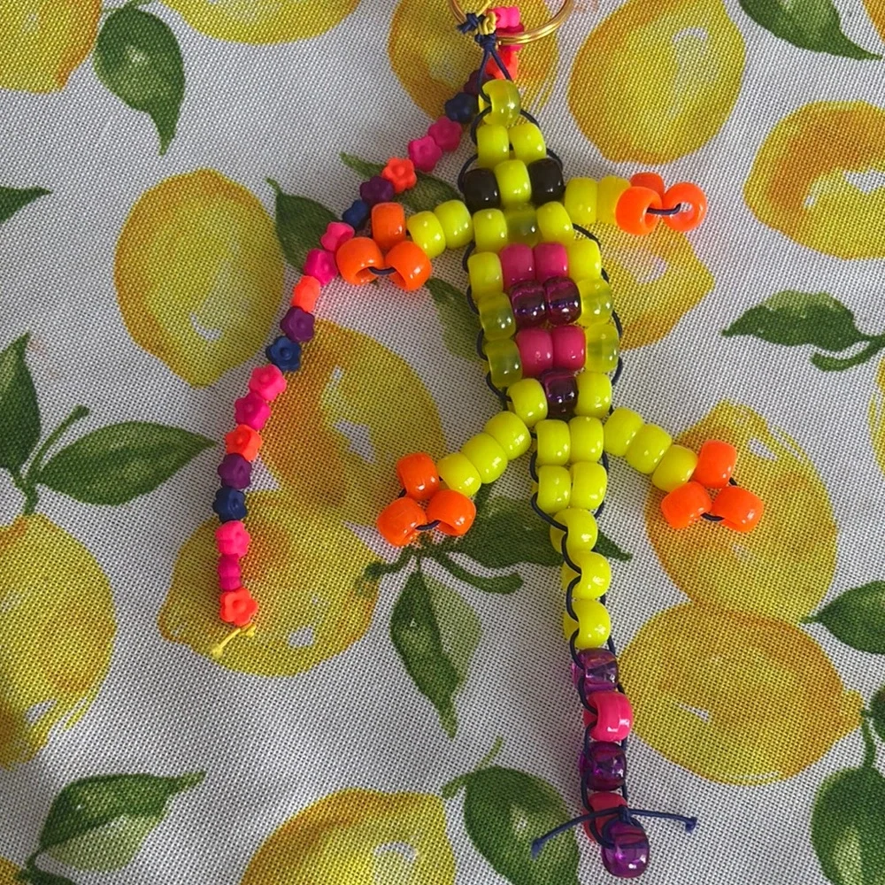 Lizard beaded Colorful Beaded Keychain Accessory - Picture 2 of 2